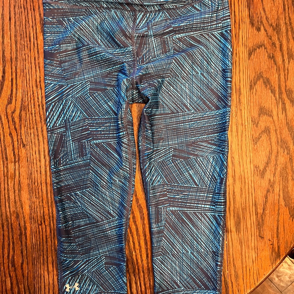 Under Armour Juniors Blue Patterned Leggings - image 1